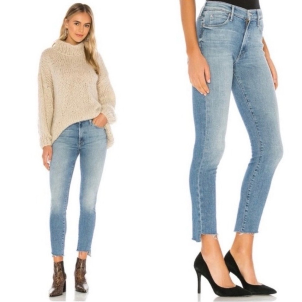 Mother Stunner Zip Ankle Step Fray Jeans in Camp Expert Size 31